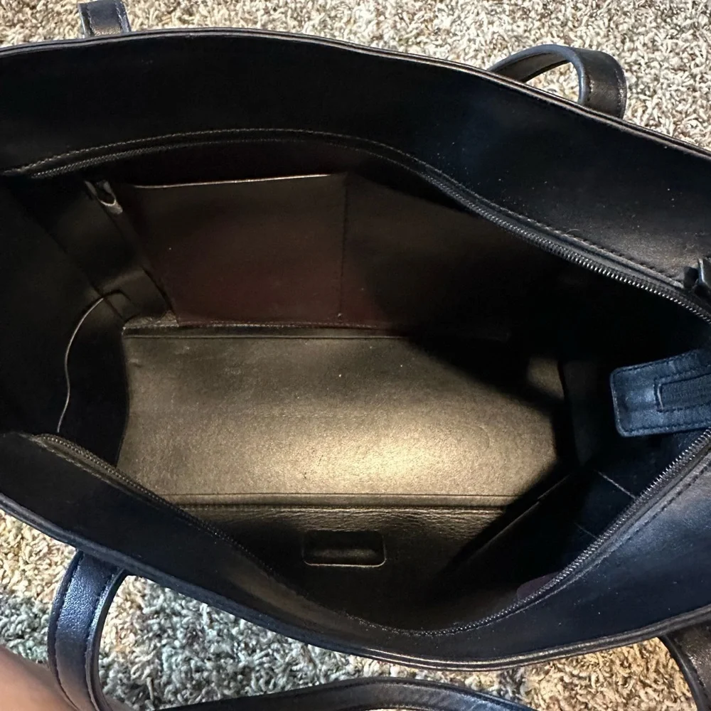 Nine West Purple and Black Snakeskin Tote Bag